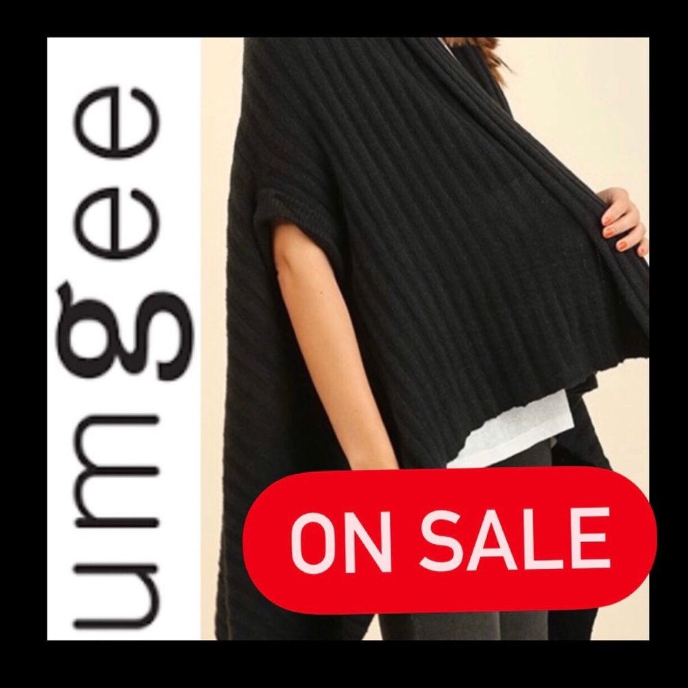 NWT!! Umgee Hi/Lo Cape Cardigan w/ Shawl Collar, S
